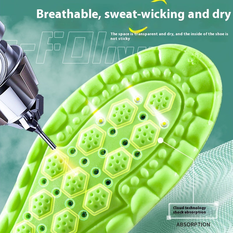 Pu Air Cushion Shock Absorption Thickened Massage Breathable Sweat Absorbing Argy Wormwood Insole