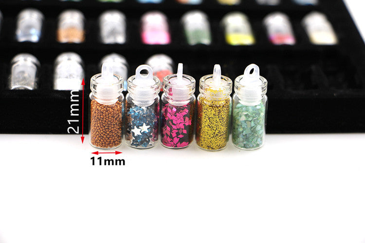 48-in-1 Nail Jewelry Set with Sequins Powder