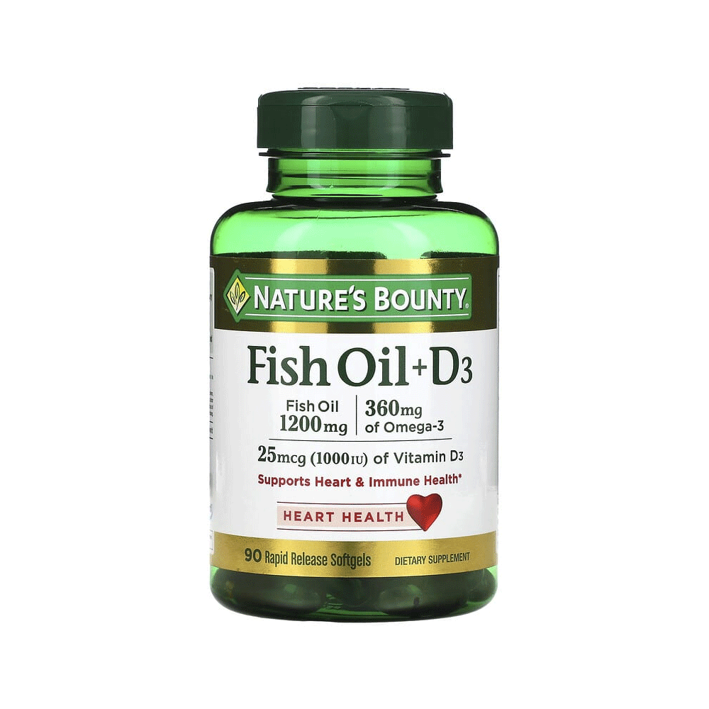 Nature's Bounty 1200 Mg Fish Oil + Vitamin D3 1000 Iu Softgels