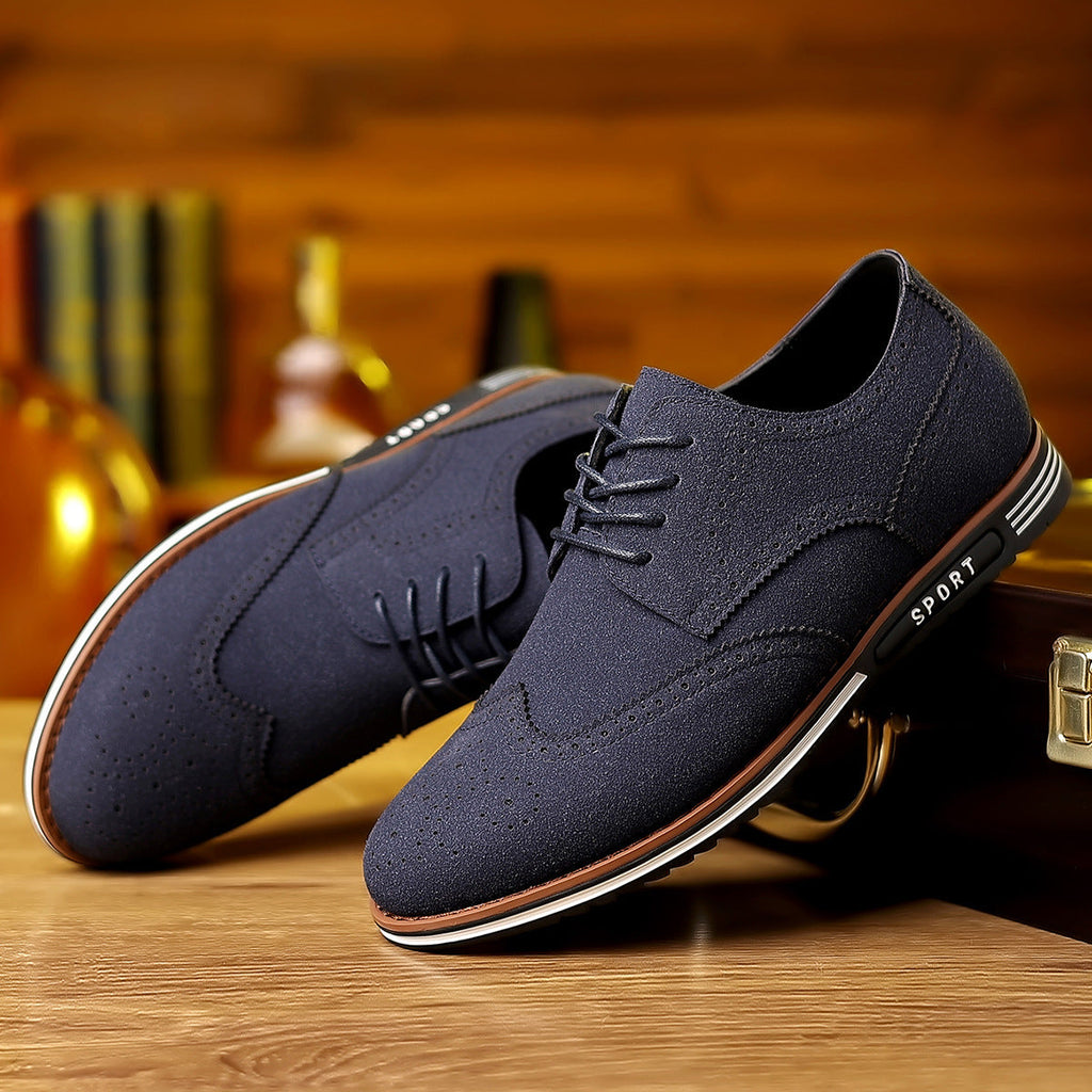 New Men's Casual Matte Low-top Suede Leather Shoes