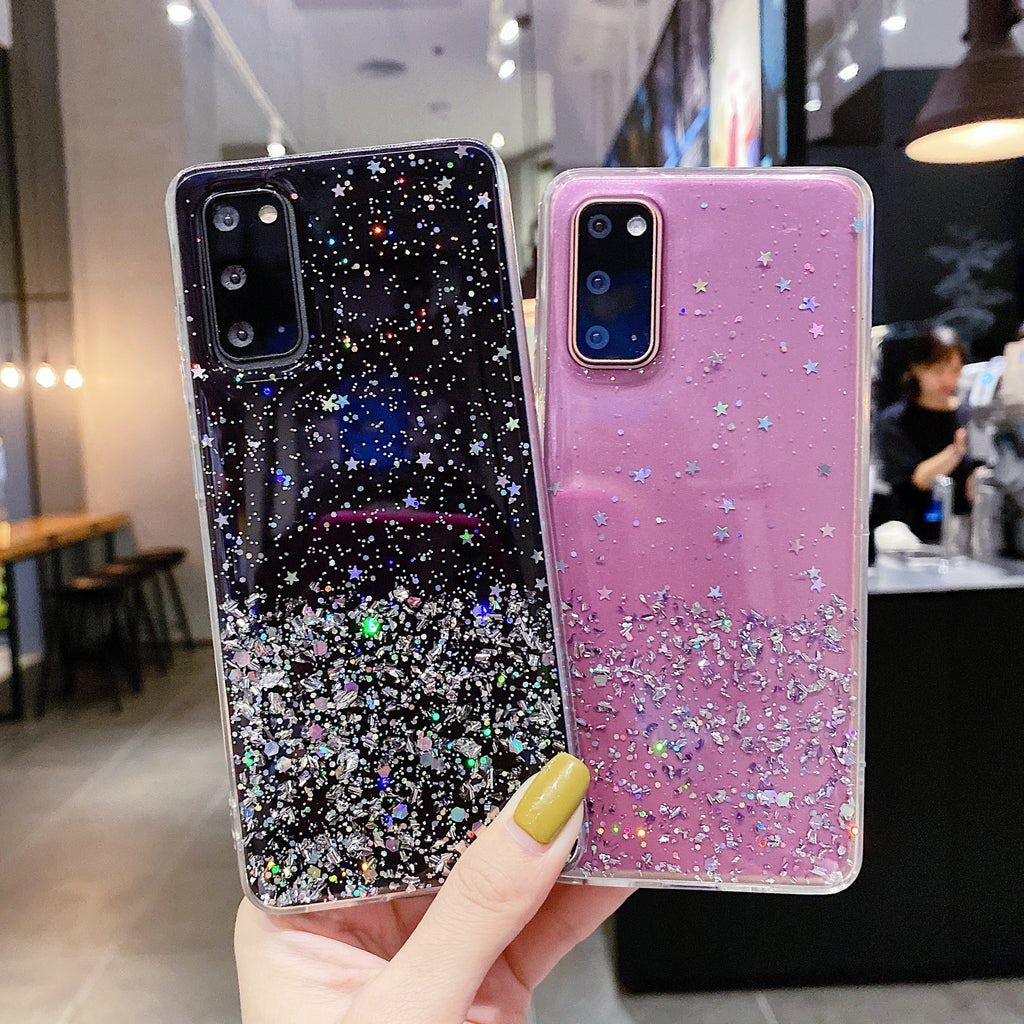 Starry Sky Silver Foil Epoxy Phone Case