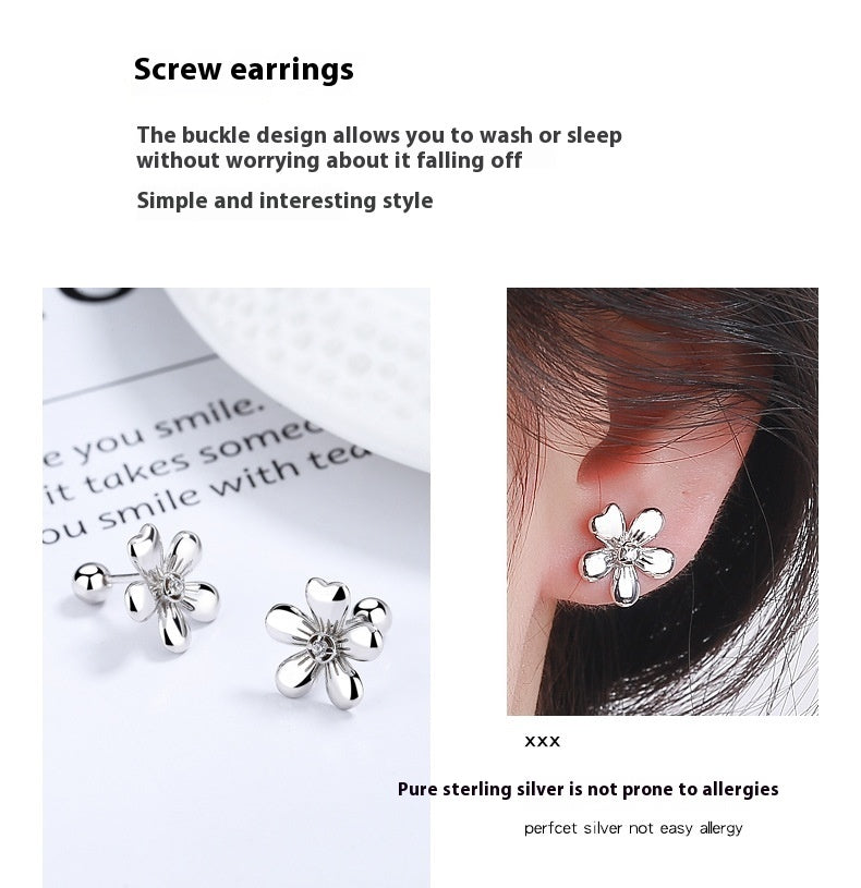 Five Petal Flower Bud Earrings