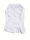 Solid Color Cotton Ruffle Dress Pet Clothes