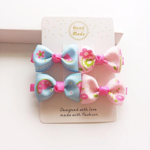 4 PCS New Cute Classic All-match Small Bowknot Girls Hair Clips Kids Hairpins Children Hair Accessories Princess Headwear Fashion Hairgrips Accessories For Party