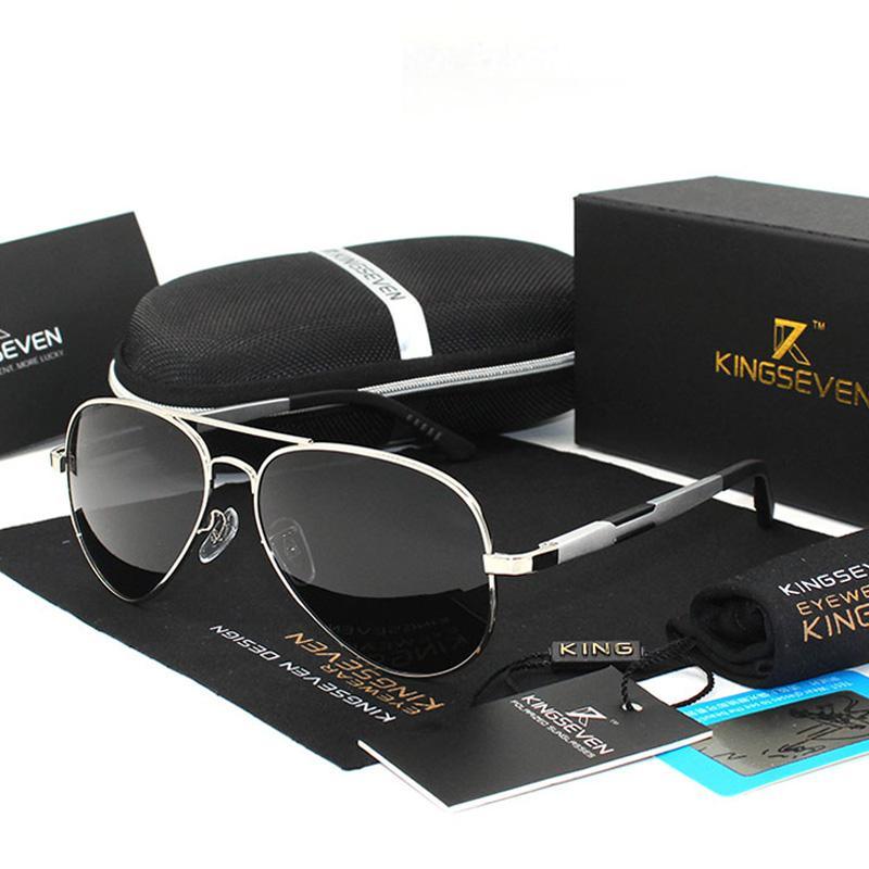 Aviation Luxury Aluminum Magnesium Gold Fashion Polarized Lens Sunglasses Men/Women Driving Mirror Sunglasses  Military Style