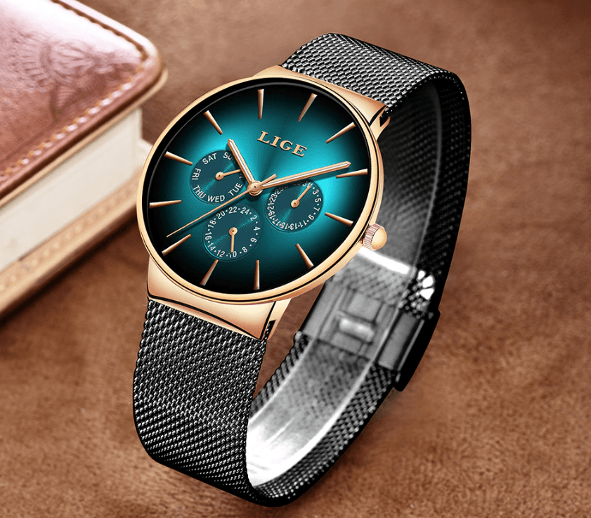 Men's Elegant Watch With  Stainless Steel Straps And Chronometers For Day And Date Display Unique Design Perfect Gift For Man And Women