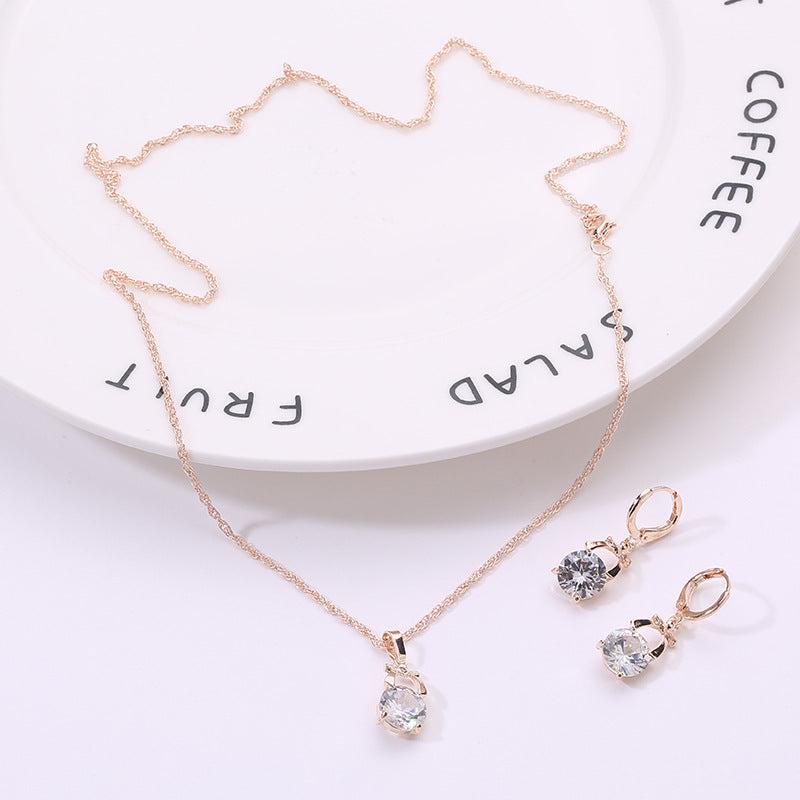 Crystal Jewelry Set with Butterfly Pendant