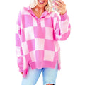Womens Versatile Loose-fitting Half-button Sweater