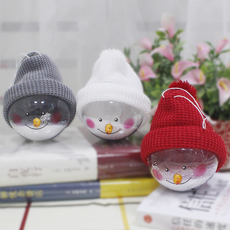Creative Christmas Snowman Plastic Ball Pendant Decor