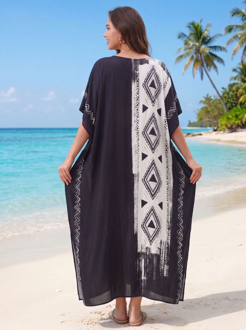 Women's Summer Long Kaftan Maxi Dress Beach Bikini Cover Ups