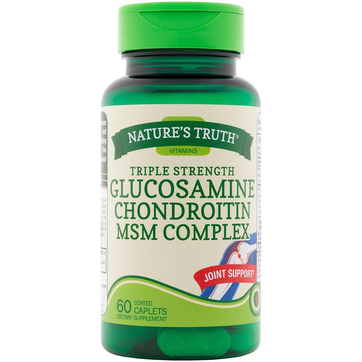 Nature's Truth Triple Strength Glucosamine Chondroitin MSM & Turmeric Complex, 60 Coated Caplets