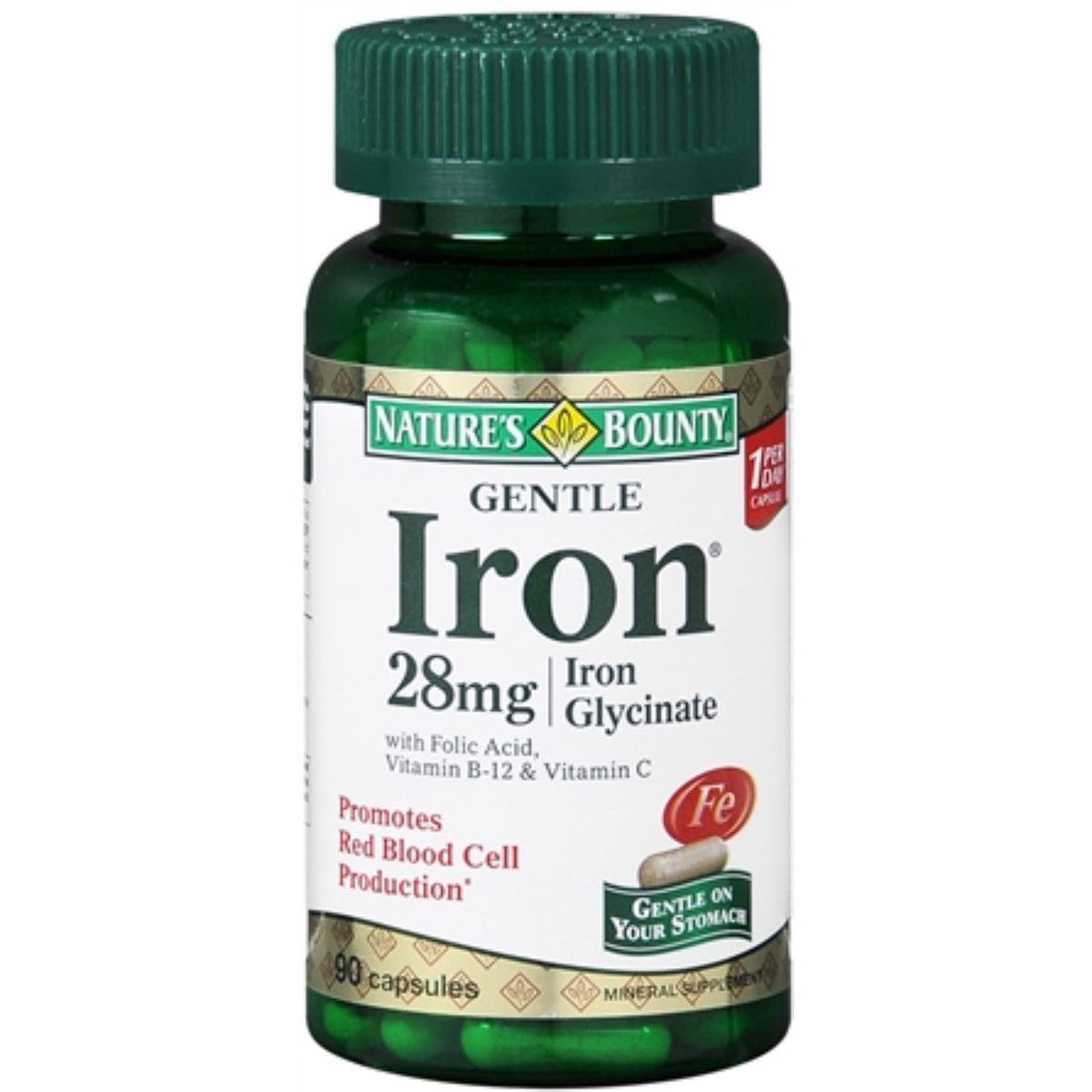 Nature's Bounty® Gentle Iron 28 mg Capsule, 90 EA