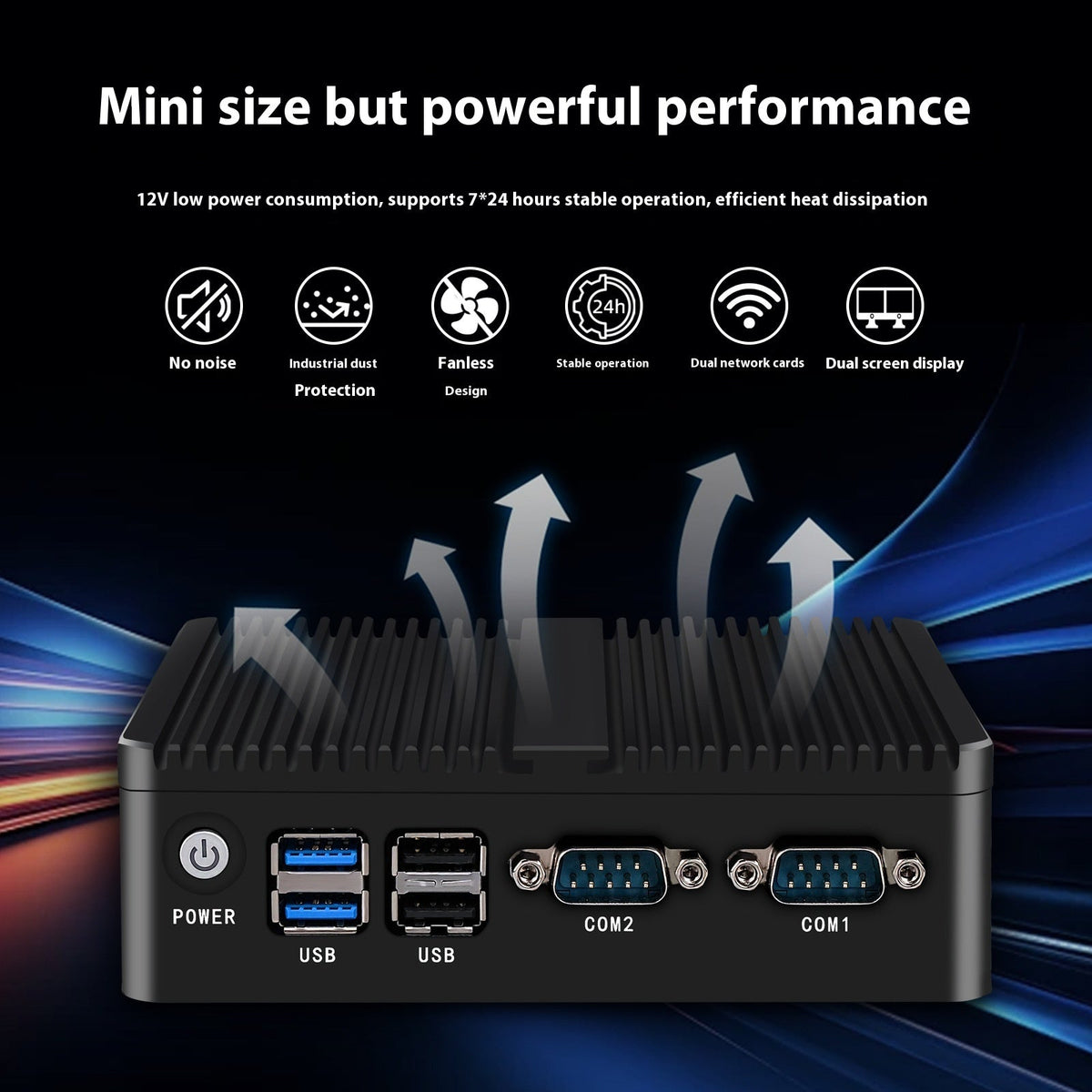 Industrial Control Quad-core Dual-network Microcomputer Embedded Fanless Mini-host