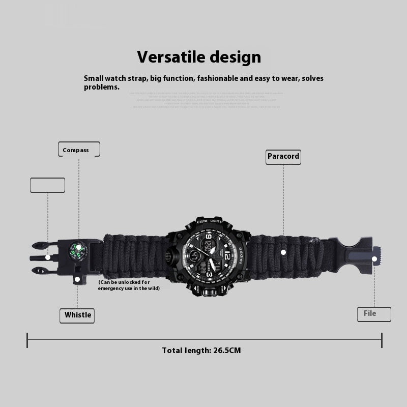 Military Survival  Men Watch With Compass/whistle /scraper/Waterproof 30M Outdoor Men Sports G Style -Shock Watch Relogio Masculino