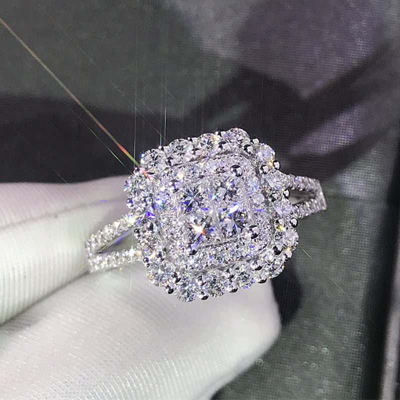 Europe And The United States Hot New Classic Women's Micro Inlaid Zircon Wedding Ring Wish Explosive Jewelry Wedding Ring In Stock
