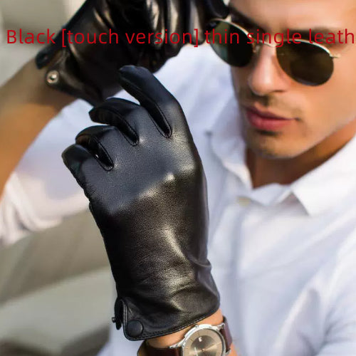 Riding A Motorcycle Driving Leather Gloves