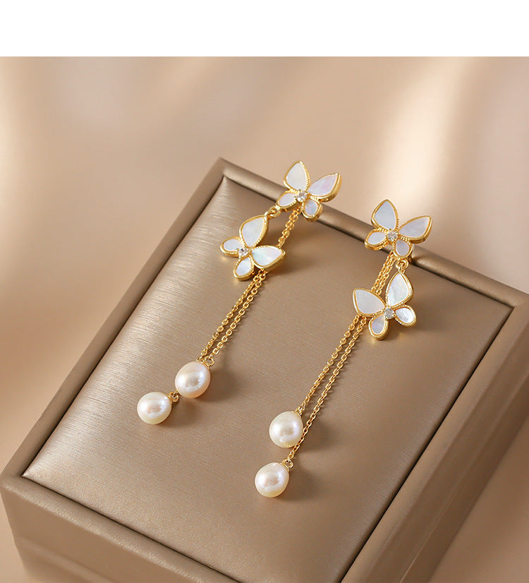 Trendy Sweet Butterfly Tassel Earrings