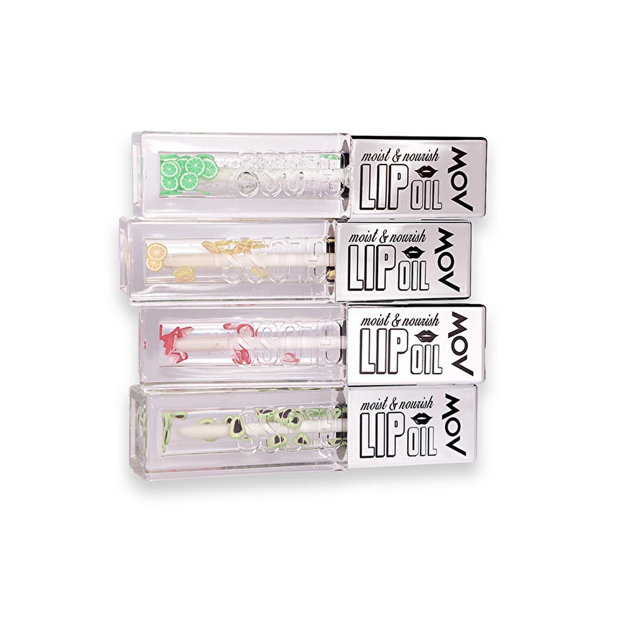 Mov Lip Oil: Hydrating & Nourishing Lip Treatment with Refreshing Green Lemon Scent - Non-Sticky Formula for Glossy, Soft Lips