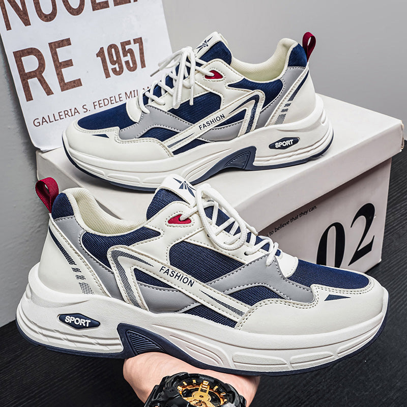 Men's Sports Shoes, New 2026 Summer Breathable Mesh Running Shoes, Platform Dad Sneakers For Male Students
