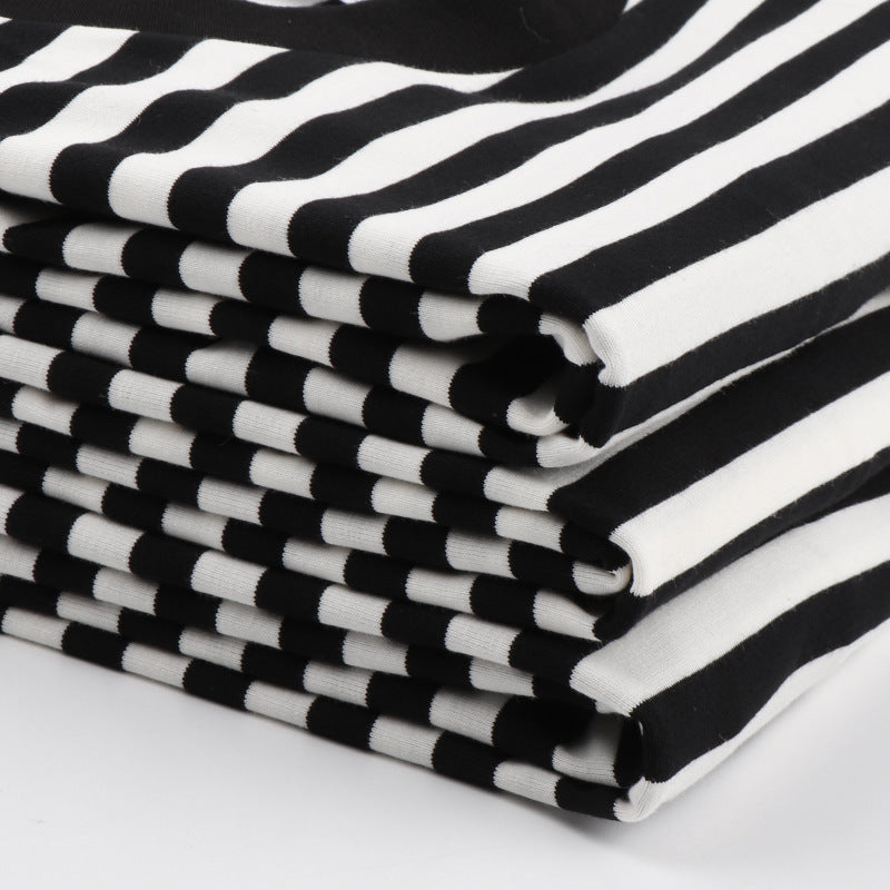 Striped Short Sleeve Men's Versatile Loose T-shirt