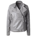 Stand Collar Side Zipper Leather Coat Motorcycle Jacket