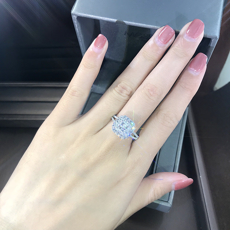 Europe And The United States Hot New Classic Women's Micro Inlaid Zircon Wedding Ring Wish Explosive Jewelry Wedding Ring In Stock