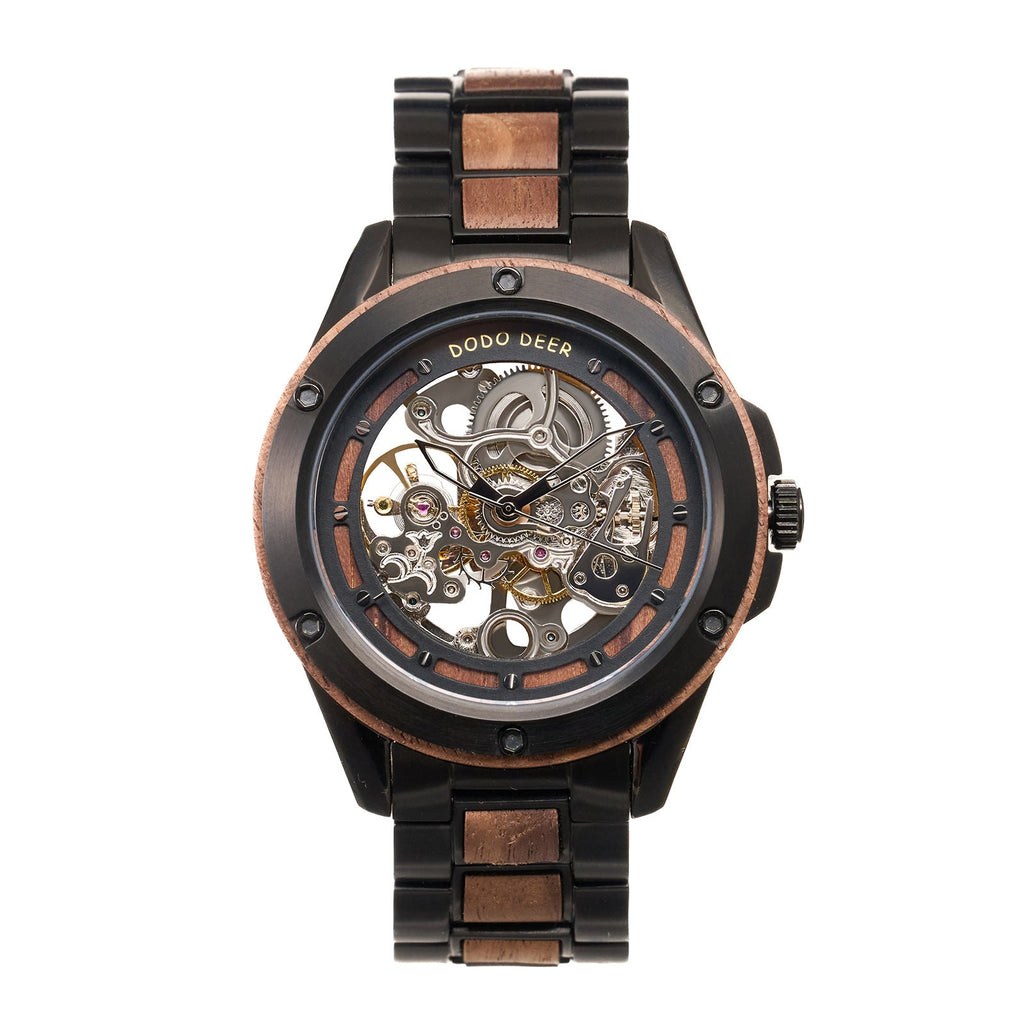 Openwork Mechanical Wooden Watch For Men