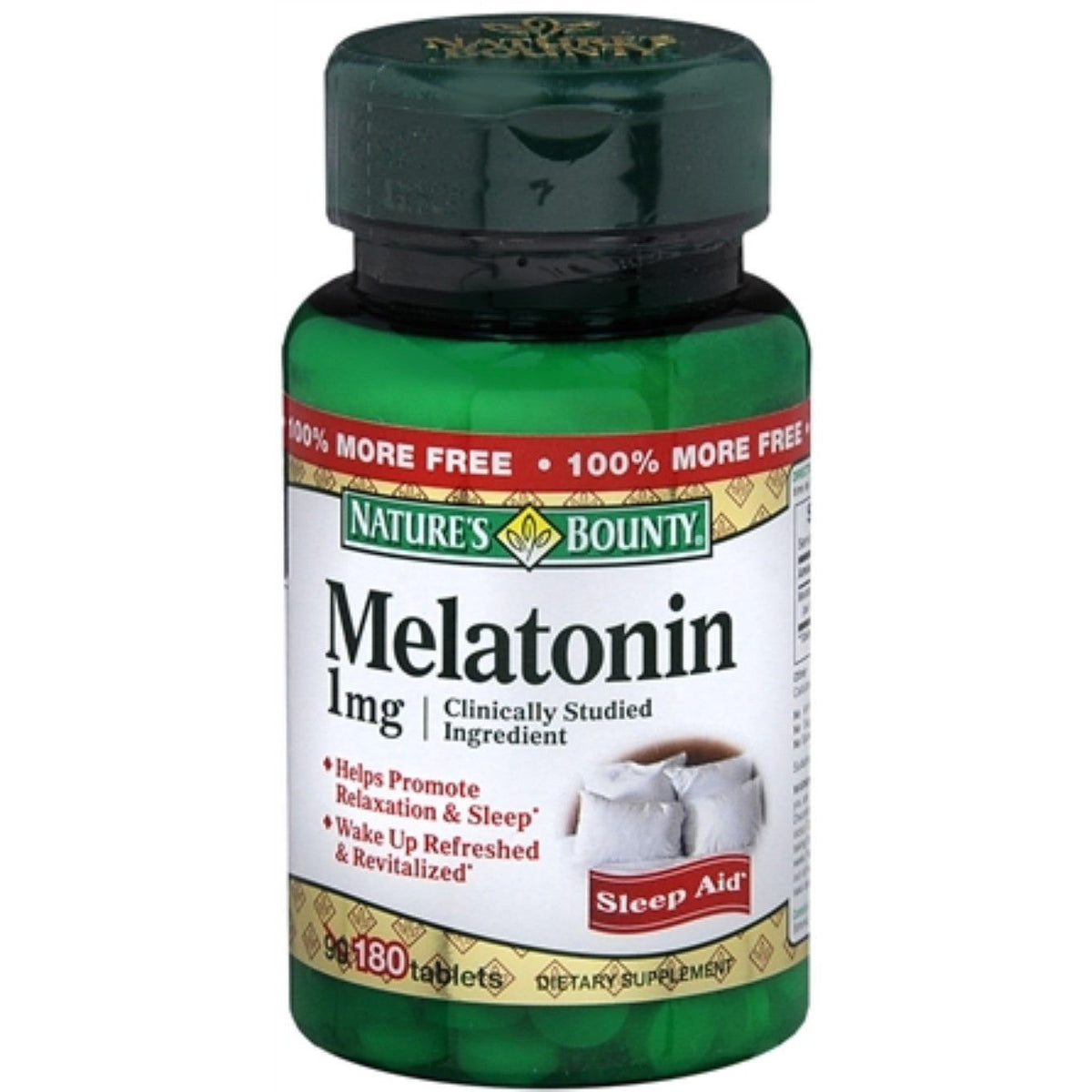 Nature's Bounty Dietary Tablets And Sleep Aid Melatonin 1 Mg