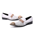 British Pointed Inner Height Increasing Leather Shoes