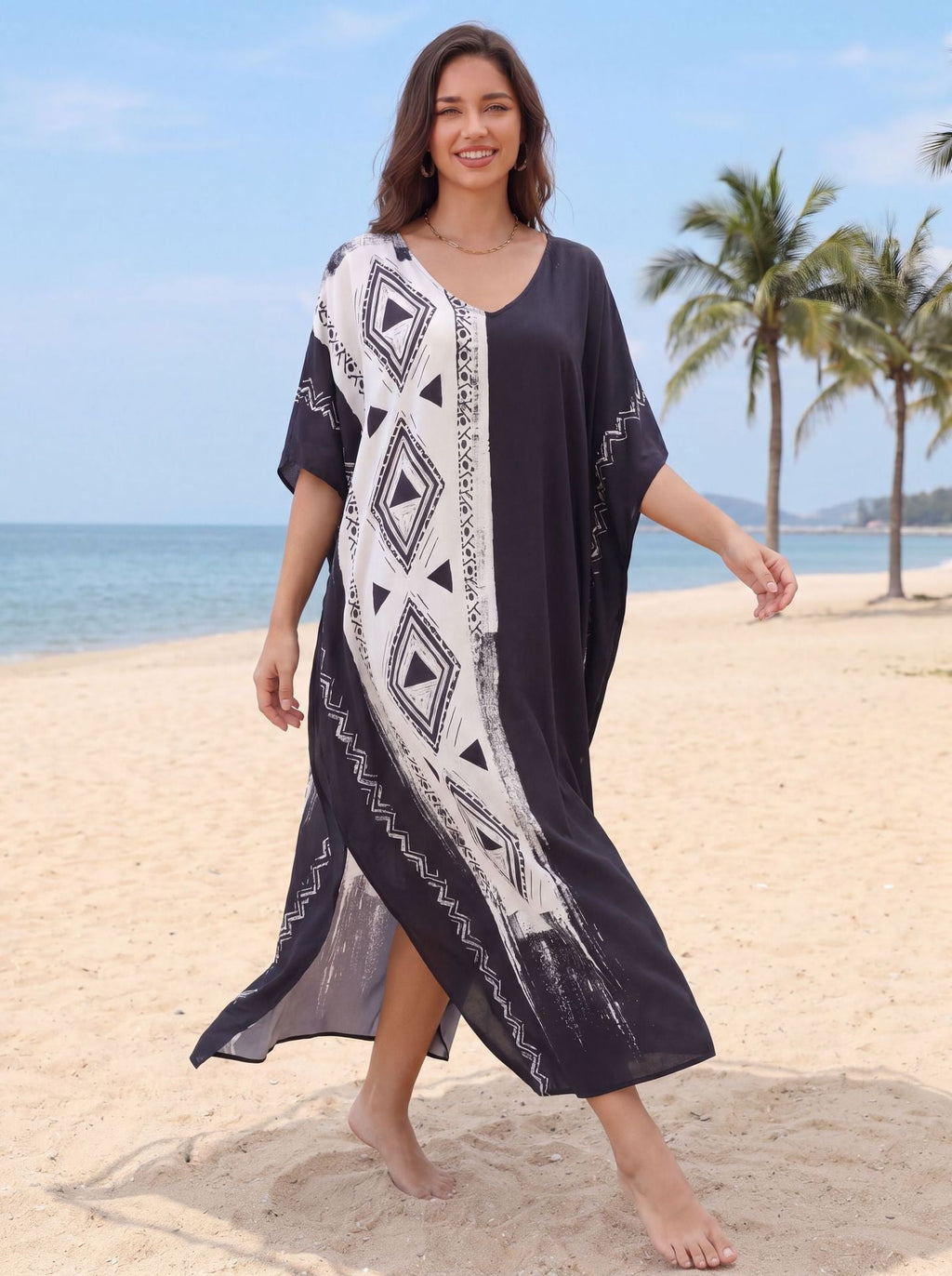 Women's Summer Long Kaftan Maxi Dress Beach Bikini Cover Ups