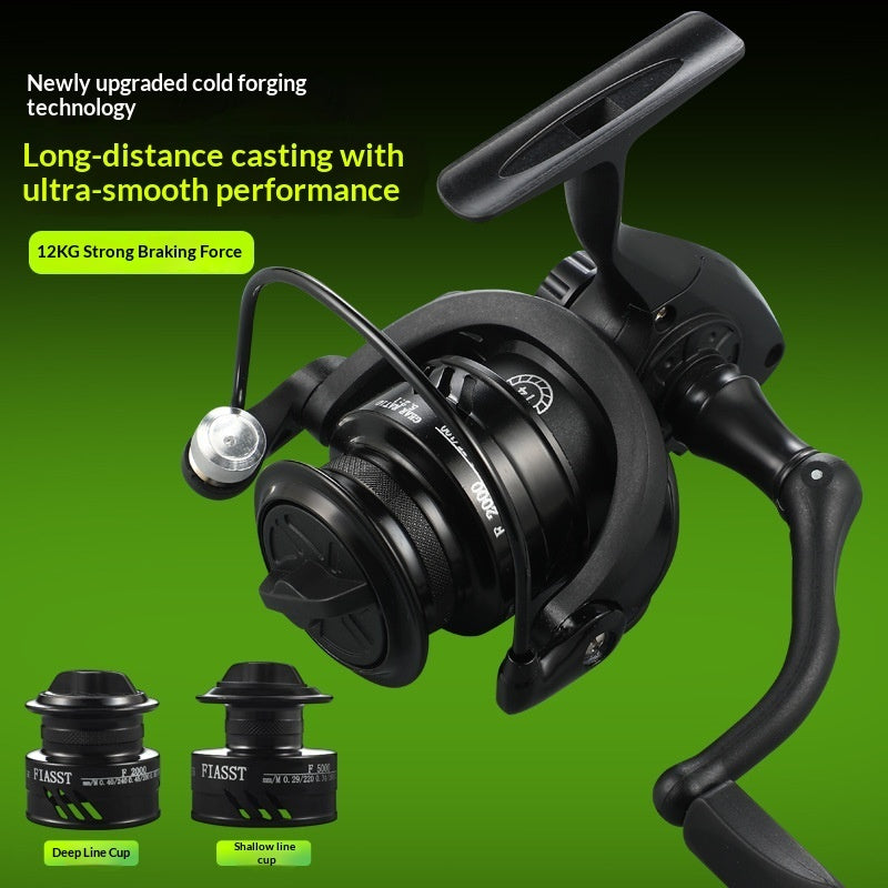 Long Cast High Speed All Metal Black Warrior Micro Baitcasting Reel