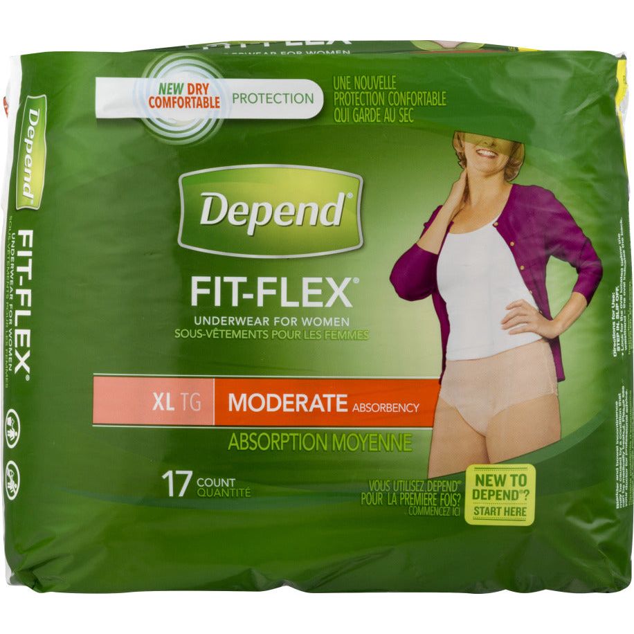 Depend Fit-Flex Underwear, For Women, Moderate Absorbency, XL
