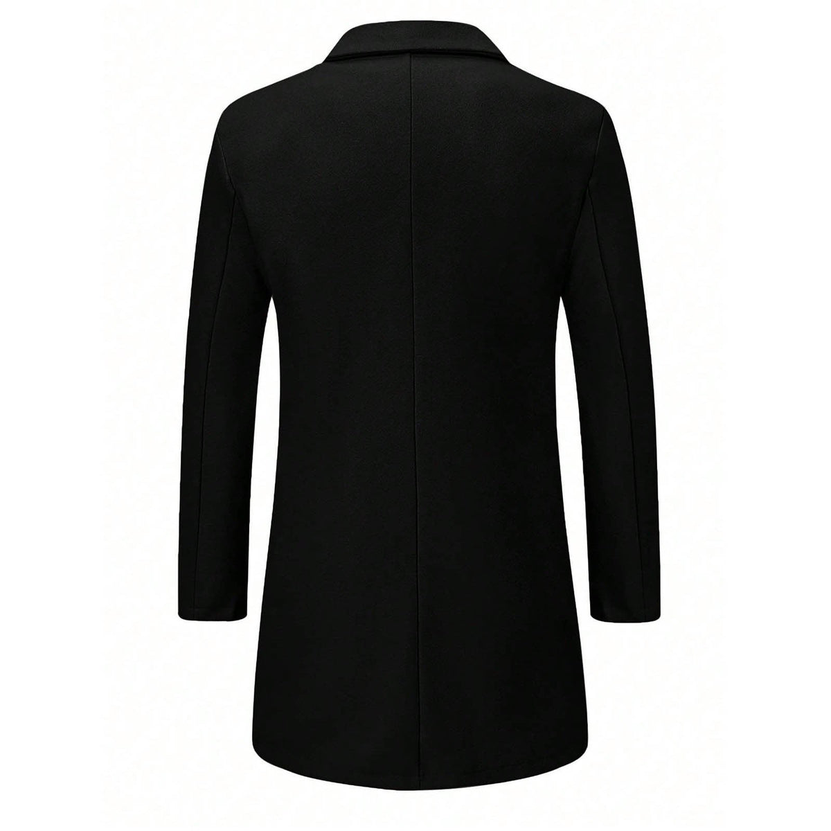 Men's Solid-color Casual Double-breasted Wool Coat
