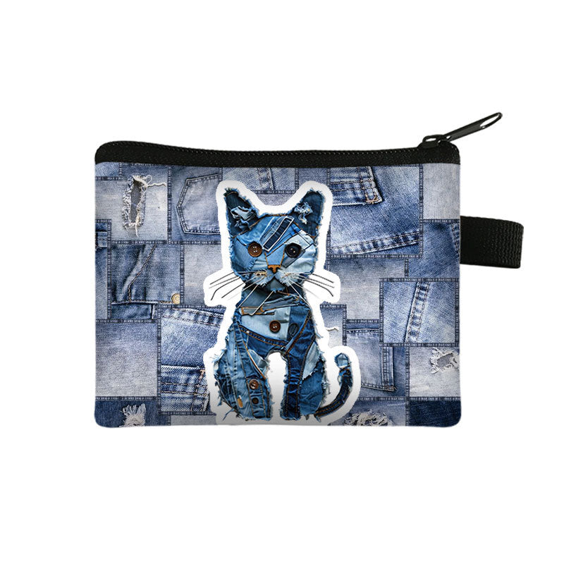 Organizing Storing Denim Jeans Animal Coin Purse