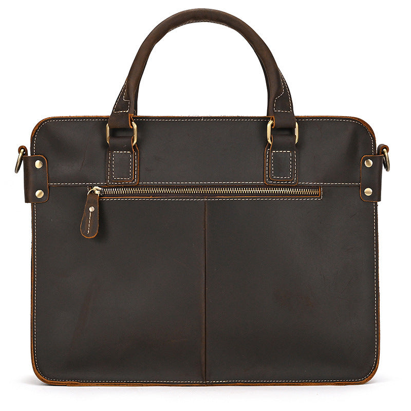 Retro Crazy Horse Leather Briefcase