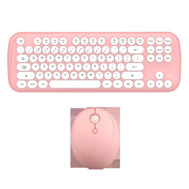 Retro Wireless Keyboard & Mouse Set for Girls