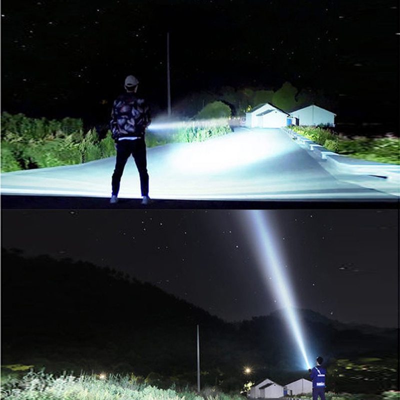 XHP90 Powerful LED Flashlight XHP50 Tactical Torch