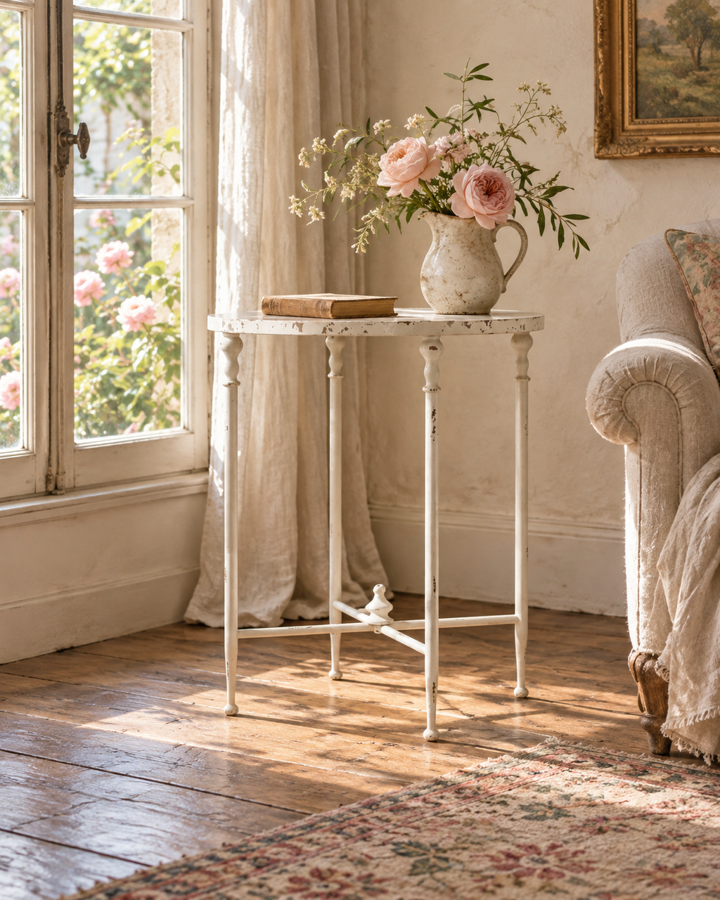 Park Hill | Antiqued Metal Round Side Table
