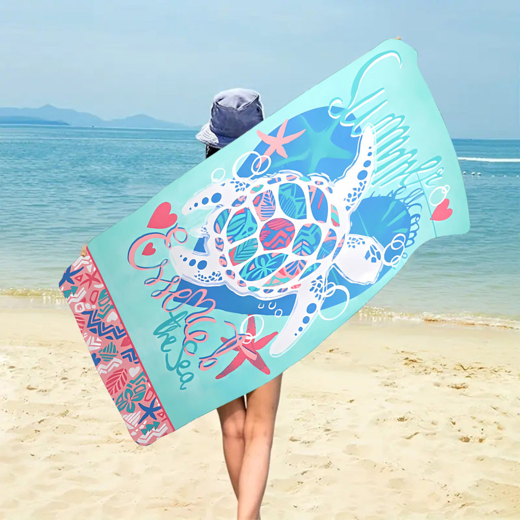 Quick-drying Microfiber Beach Bath Towel Double-sided Velvet