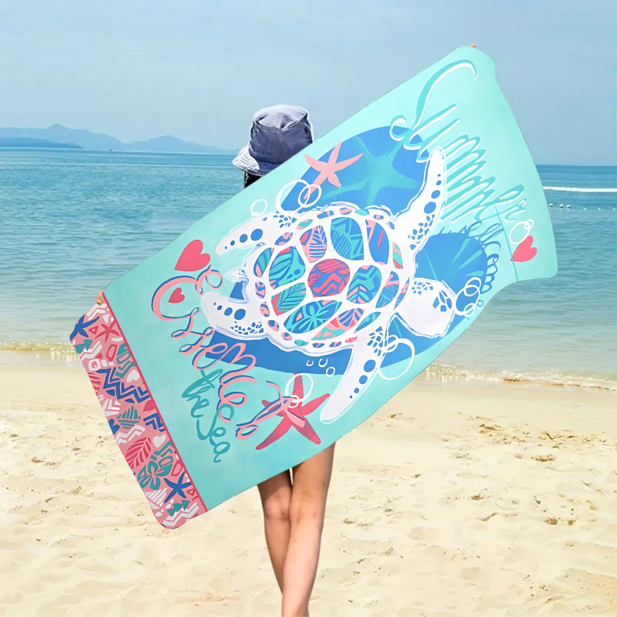 Quick-drying Microfiber Beach Bath Towel Double-sided Velvet