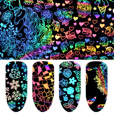 Nail Laser Star Sticker Thermal Transfer Nail Decals