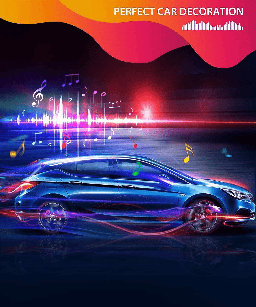 Lights LED Car Strip Lights with Two-Line Waterproof Design RGB LED Strip Light With USB Wireless Remote Music Control Multiple Modes For Auto Car