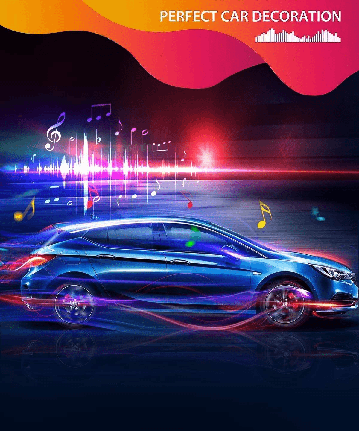 Lights LED Car Strip Lights with Two-Line Waterproof Design RGB LED Strip Light With USB Wireless Remote Music Control Multiple Modes For Auto Car