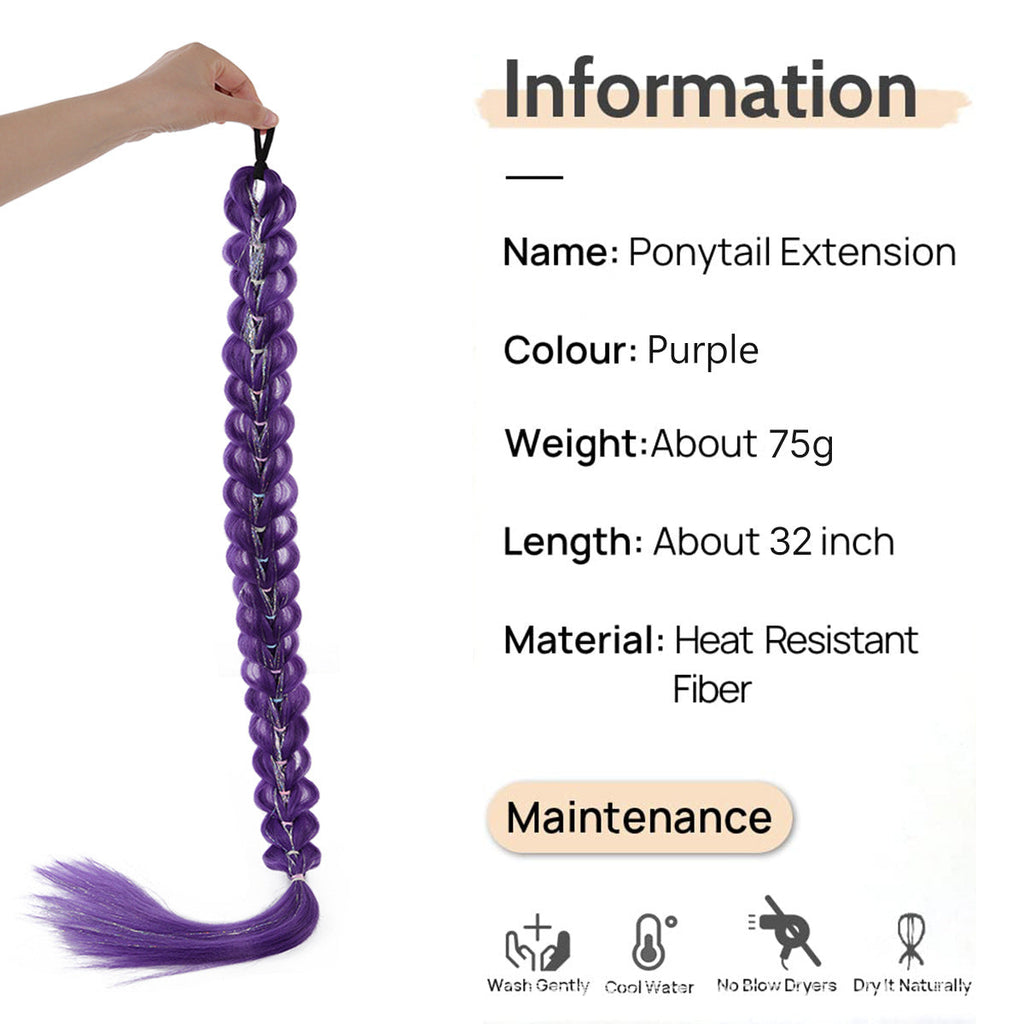 Cross-border Foreign Trade European And American Wigs, Witch Hunt Team, Rumi Ponytail, Colorful Elastic Rope Braided Ponytail Wig