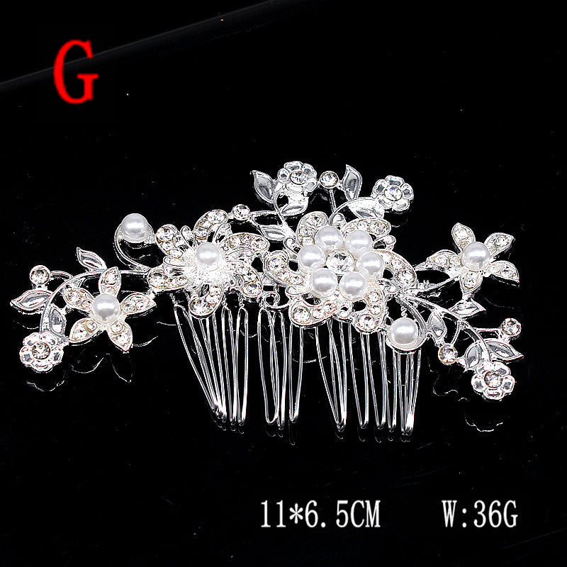 Vintage Pearl Rhinestone Crown Headband for Women - Alloy Hair Accessory Available in 7 Colors