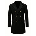 Men's Solid-color Casual Double-breasted Wool Coat