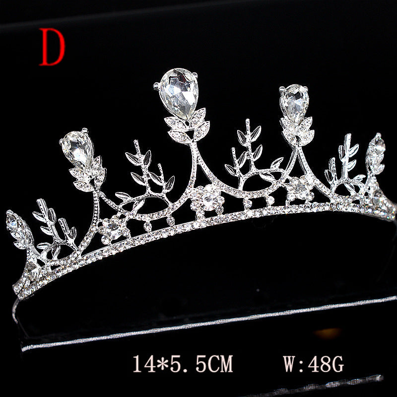 Vintage Pearl Rhinestone Crown Headband for Women - Alloy Hair Accessory Available in 7 Colors