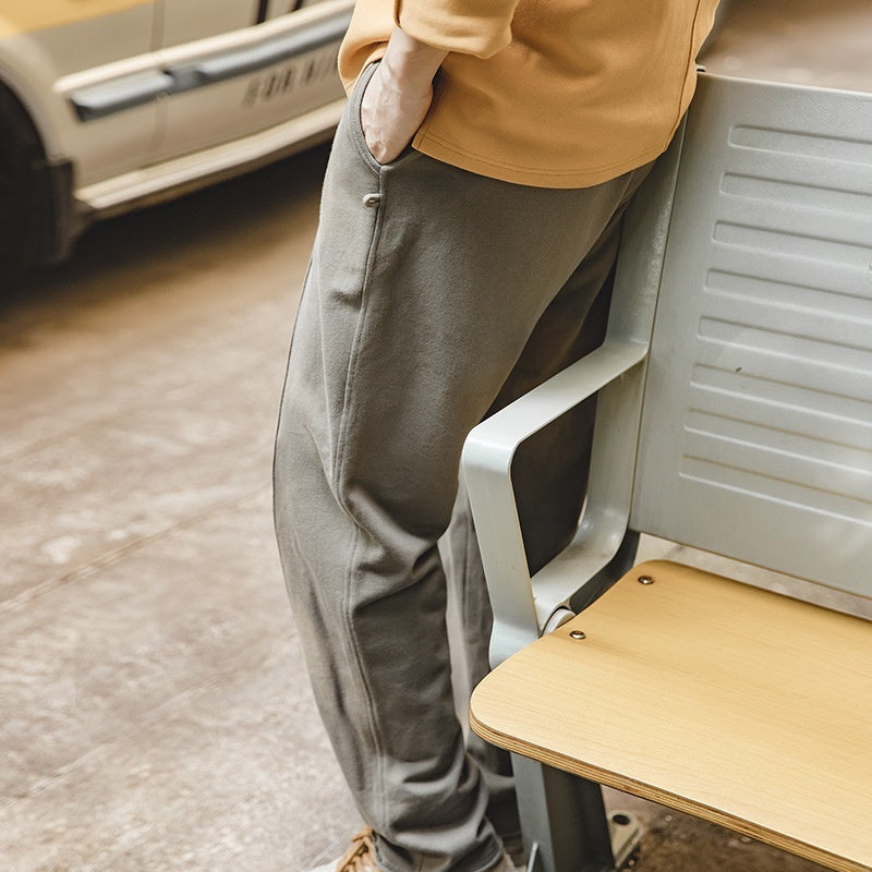 Marden Tooling Retro Tapered 3D Cutting Hemming Knitted Sweatpants