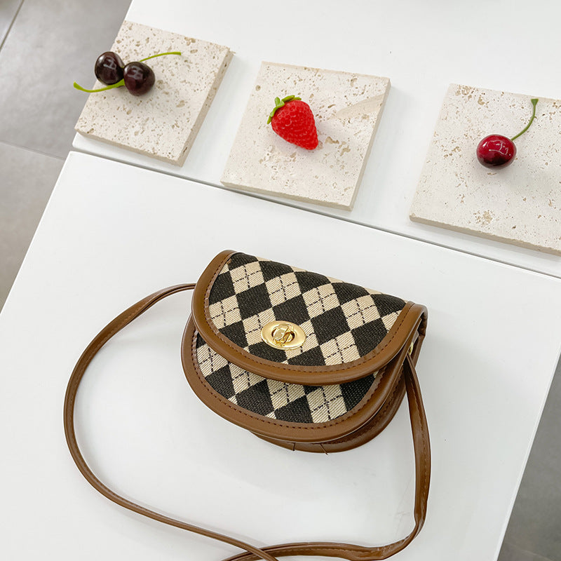 Children's Bags Checkerboard Stylish Good Texture