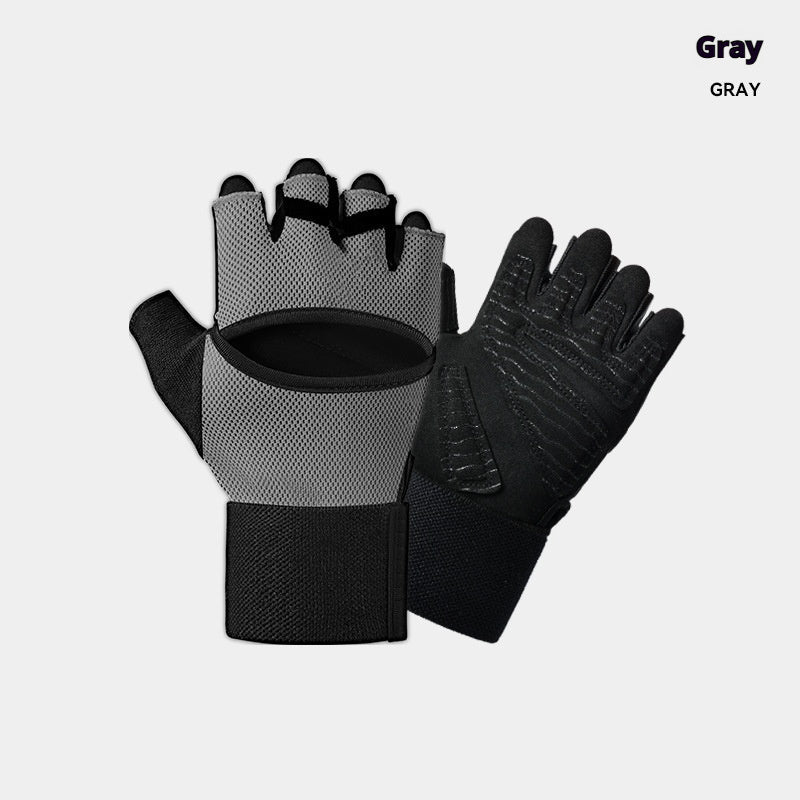 Gym Gloves With Built-in Wrist Straps For Pull-up Bars